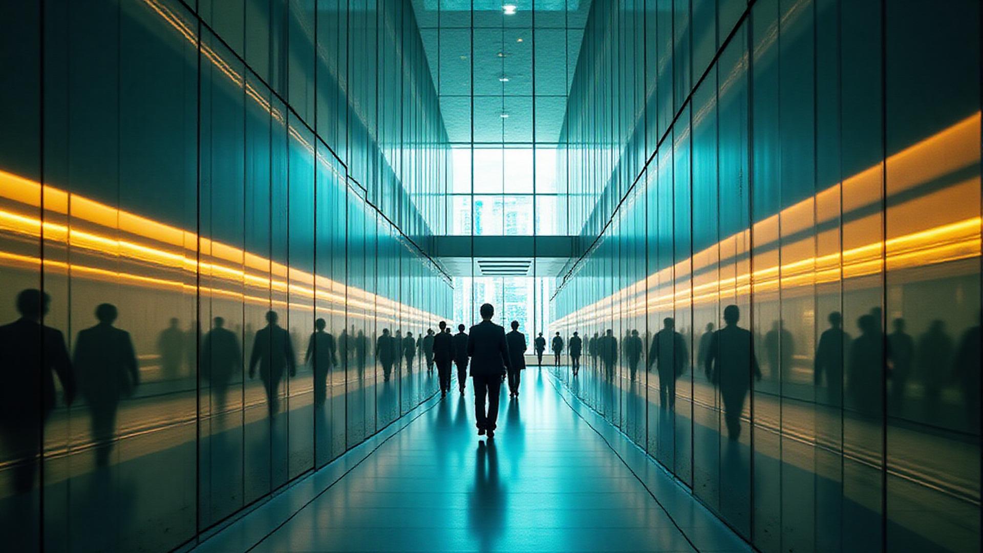 Abstrak pergerakan teratur di ruang moden KL